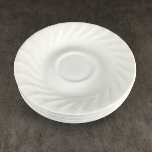 Corelle By Corning Enhancements 6¼" White Swirl Saucers Set Of 6